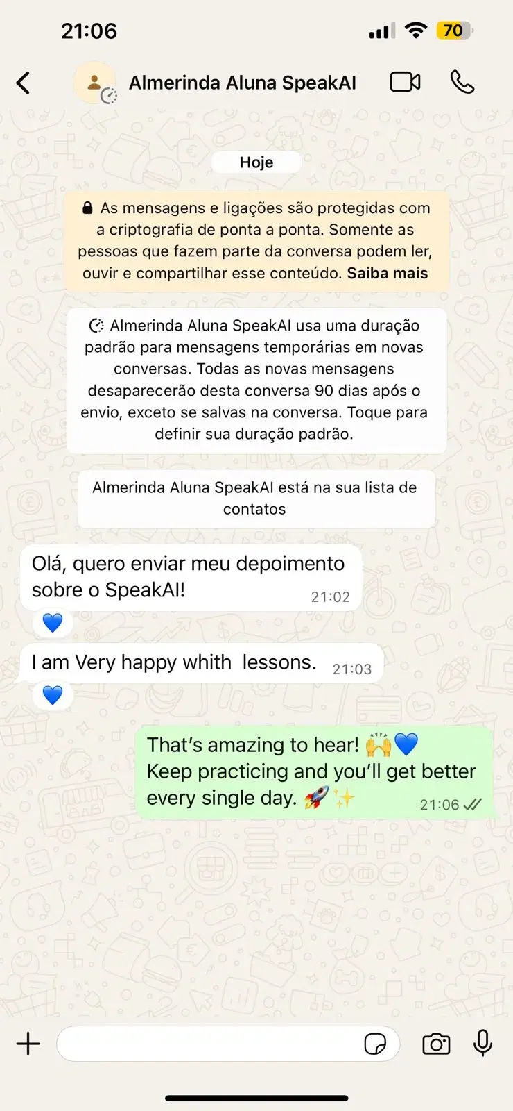 Depoimento aluno 4