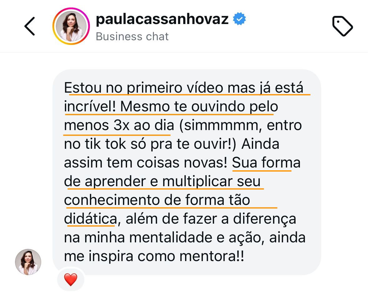 Depoimento de aluna