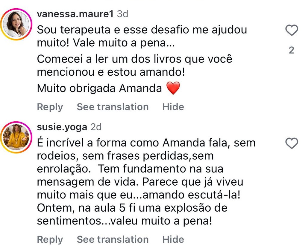 Depoimento de aluna