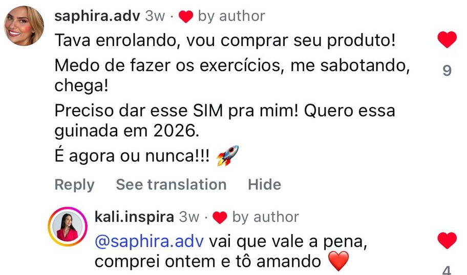 Depoimento de aluna