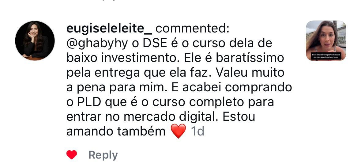 Depoimento de aluna