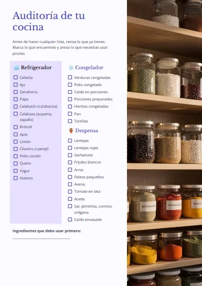 Auditoría de tu cocina — checklist