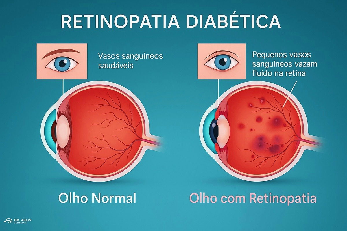 Oftalmologista do Hospital de Olhos de Palmas realizando exame de retina em paciente com diabetes