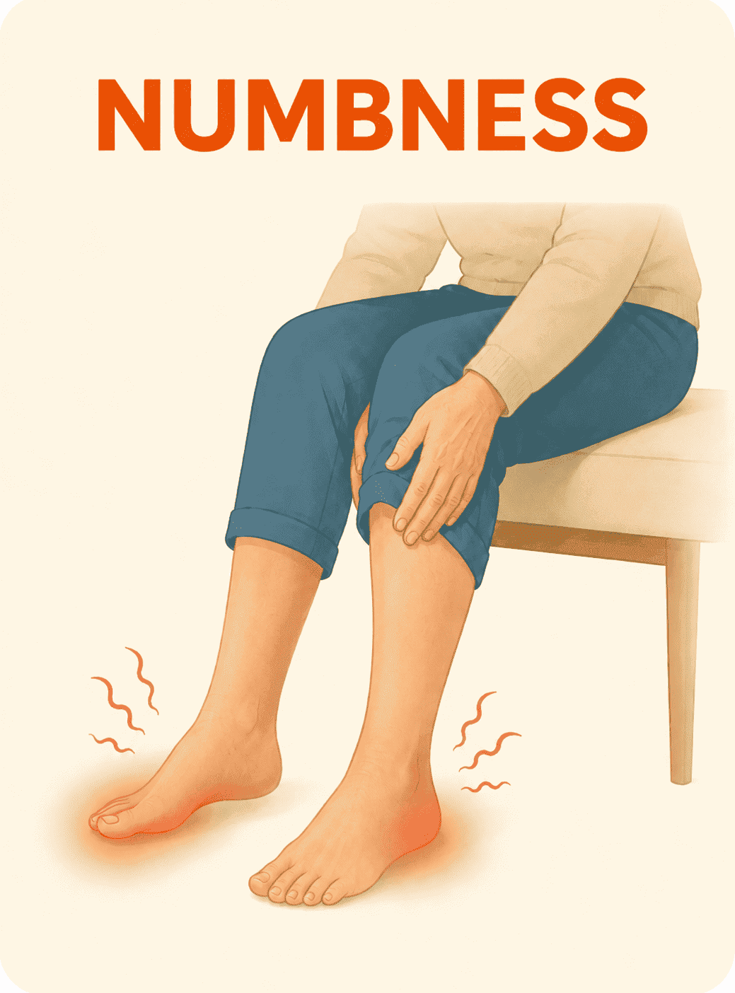 Numbness nerve pain symptom illustration