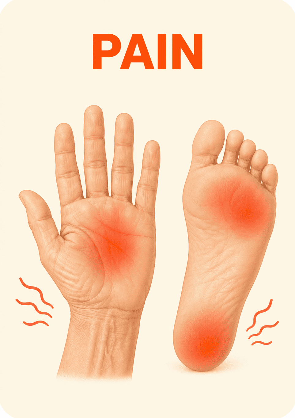 Pain nerve symptom illustration