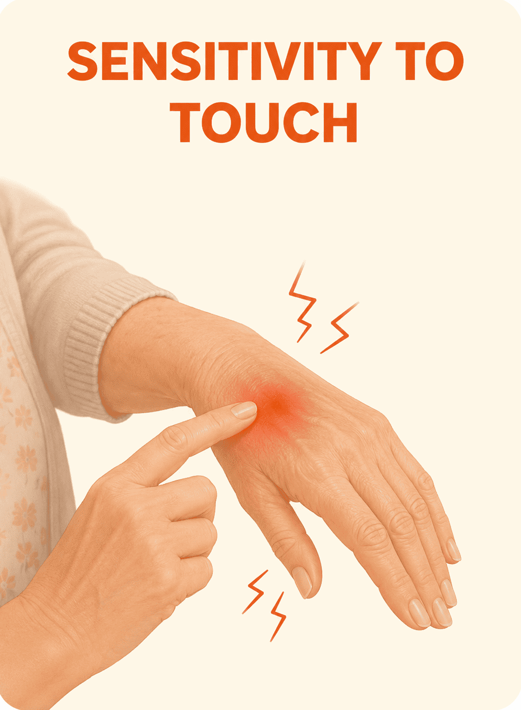 Sensitivity to touch nerve pain illustration