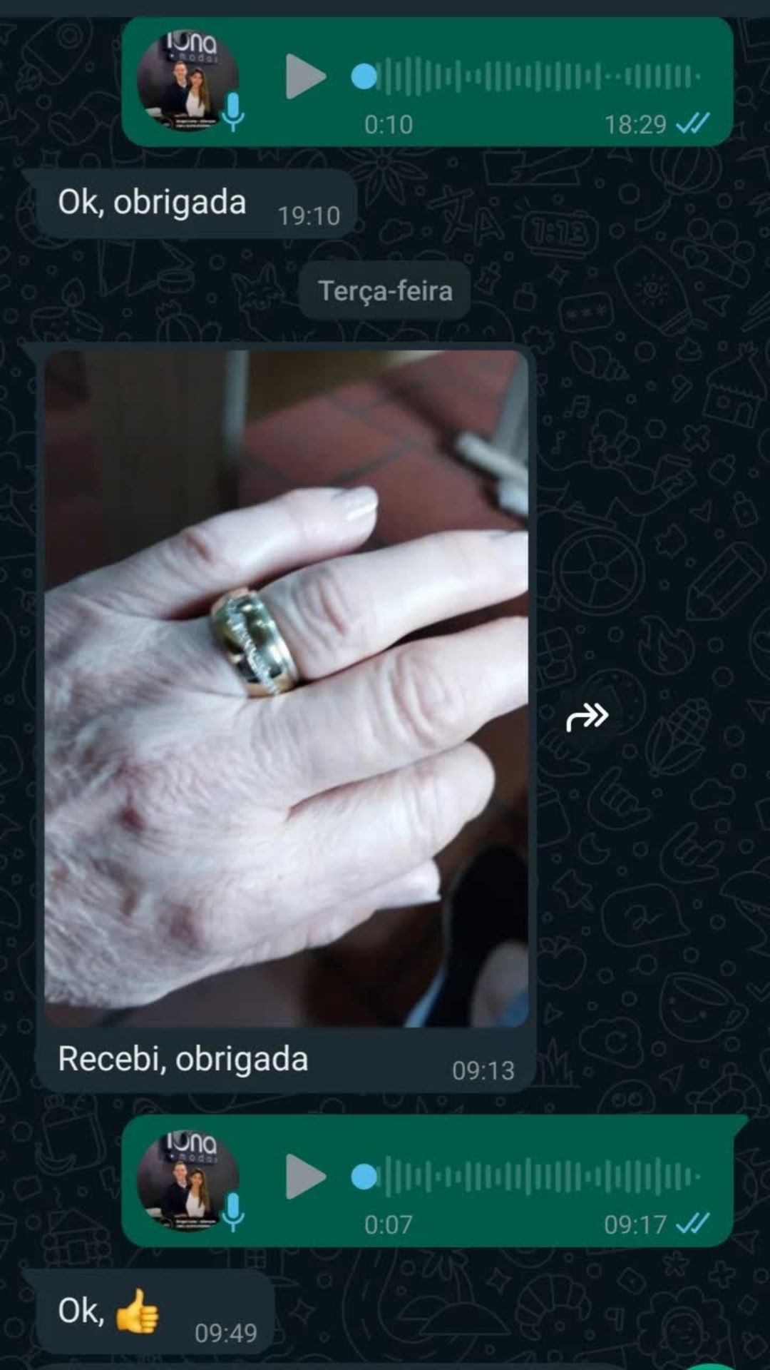 Depoimento de cliente da Tenna Joias 9