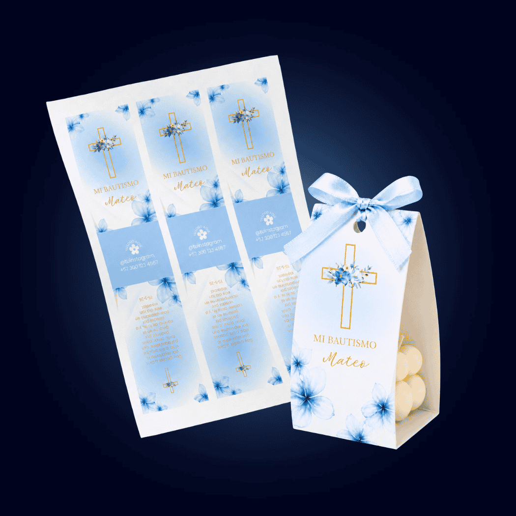 Plantilla azul editable en Canva