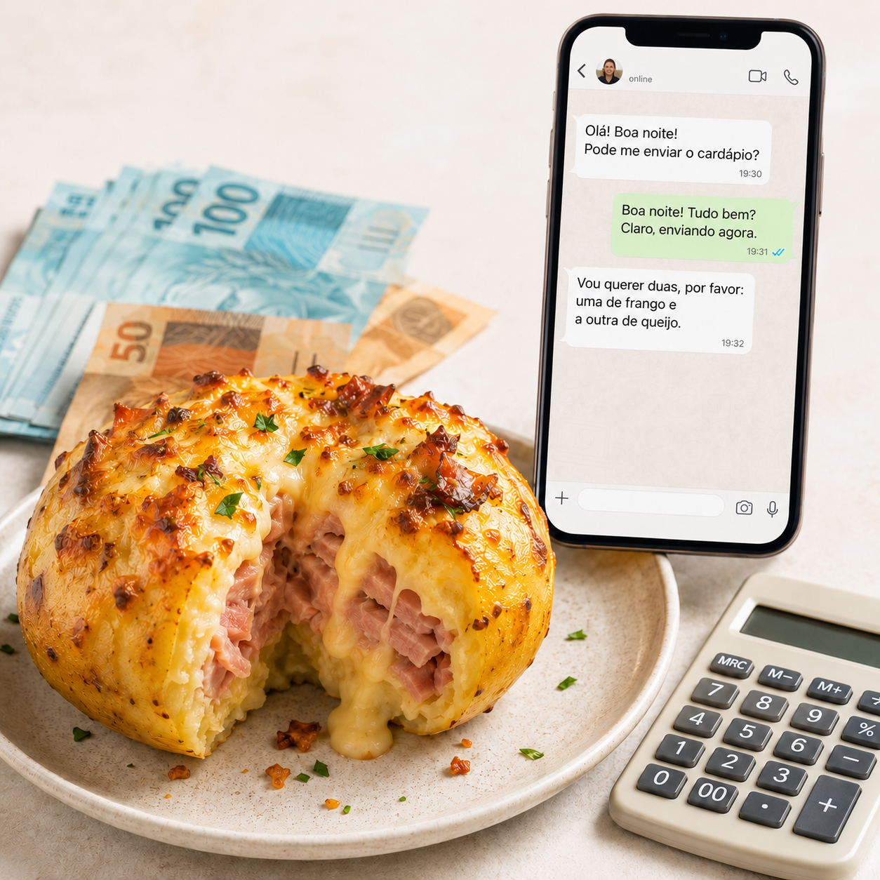 Pilha de batatas suíças douradas e recheadas