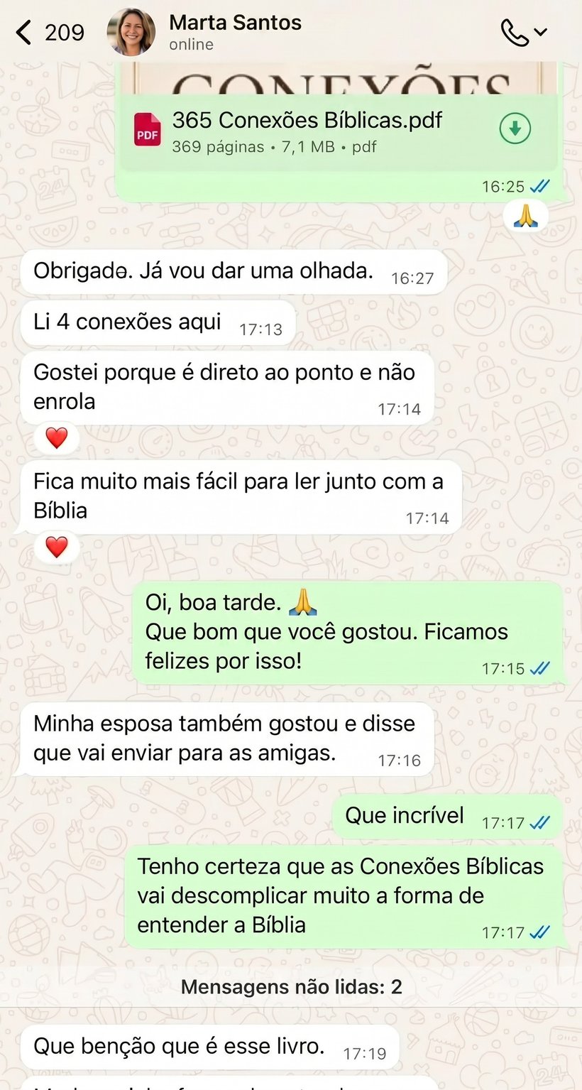 Depoimento de leitora recebido pelo WhatsApp