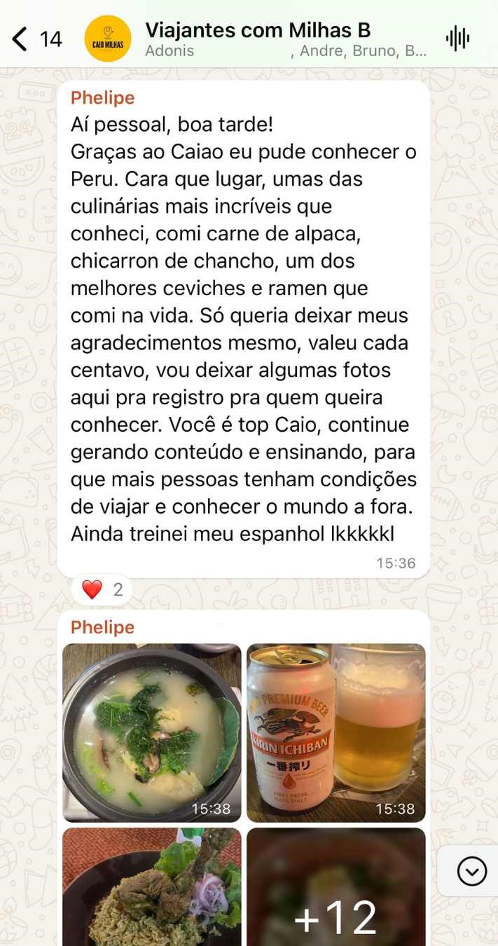 Phelipe — Peru com milhas