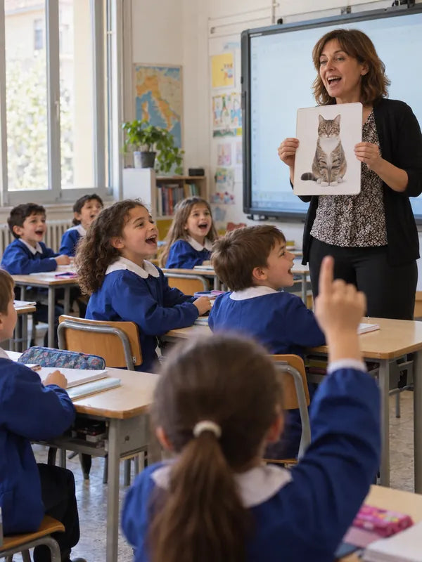 Una classe che gioca e parla in inglese