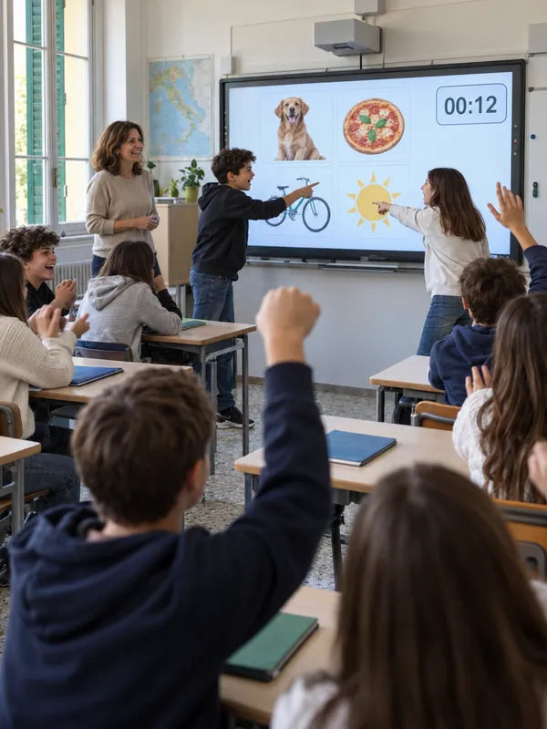 Una classe che gioca e parla in inglese