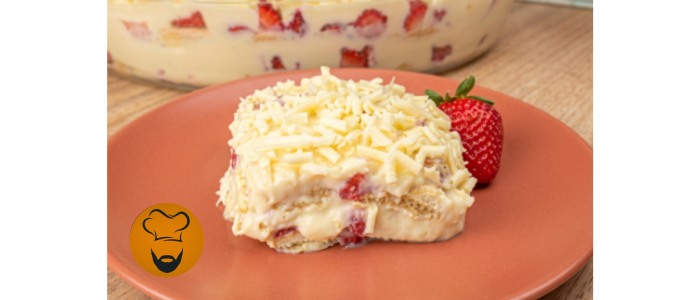 Pavê de Chocolate Branco com Morango