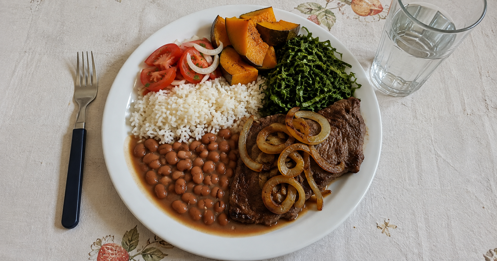 Almoço brasileiro simples e farto