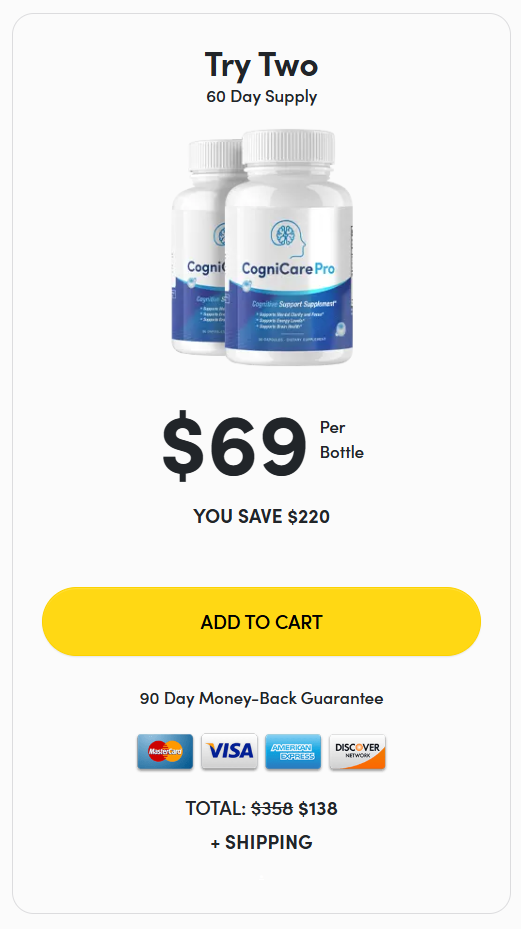 BrainMary Try Two pack - 60 day supply at $69 per bottle