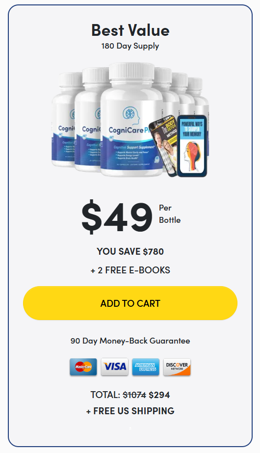 BrainMary Best Value pack - 180 day supply at $49 per bottle