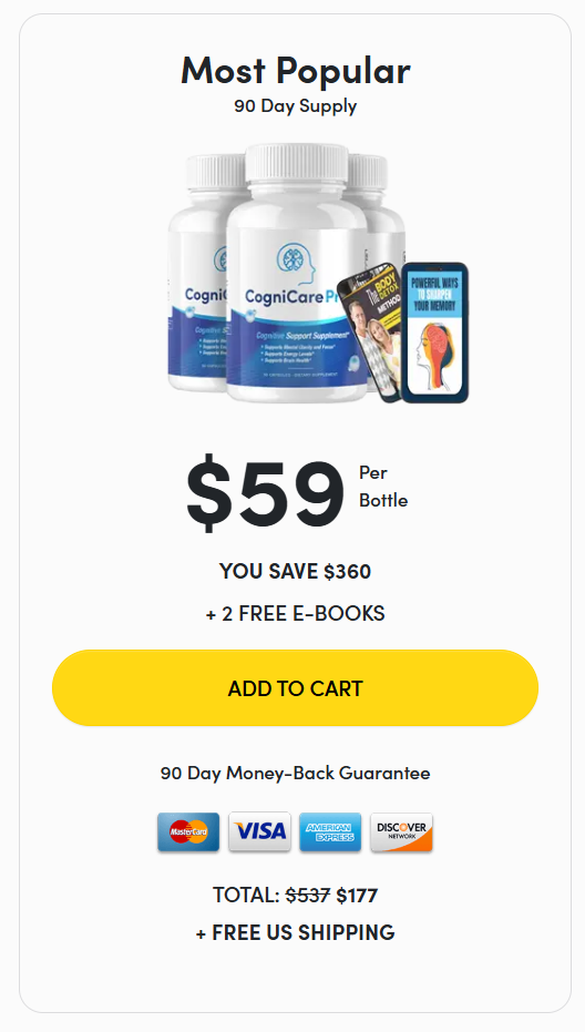 BrainMary Most Popular pack - 90 day supply at $59 per bottle