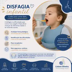 Post da fonoaudióloga Lisiane Silveira sobre disfagia infantil no Instagram