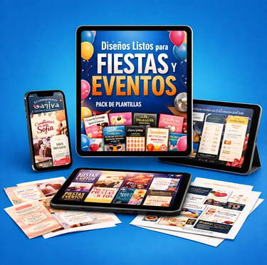 Diseños listos para fiestas y eventos