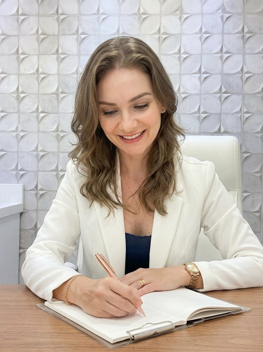 Aneiza Lucas, fundadora da ASL Digital, em seu escritório