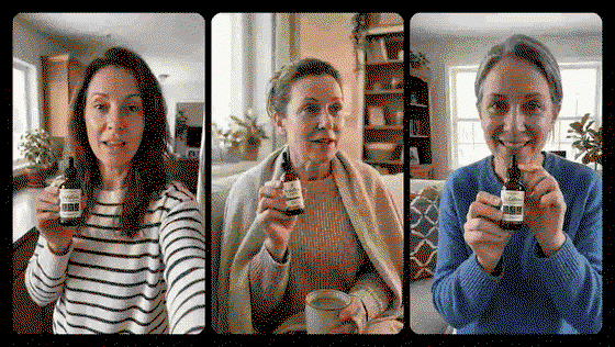 Women sharing their results with Linfaflow online