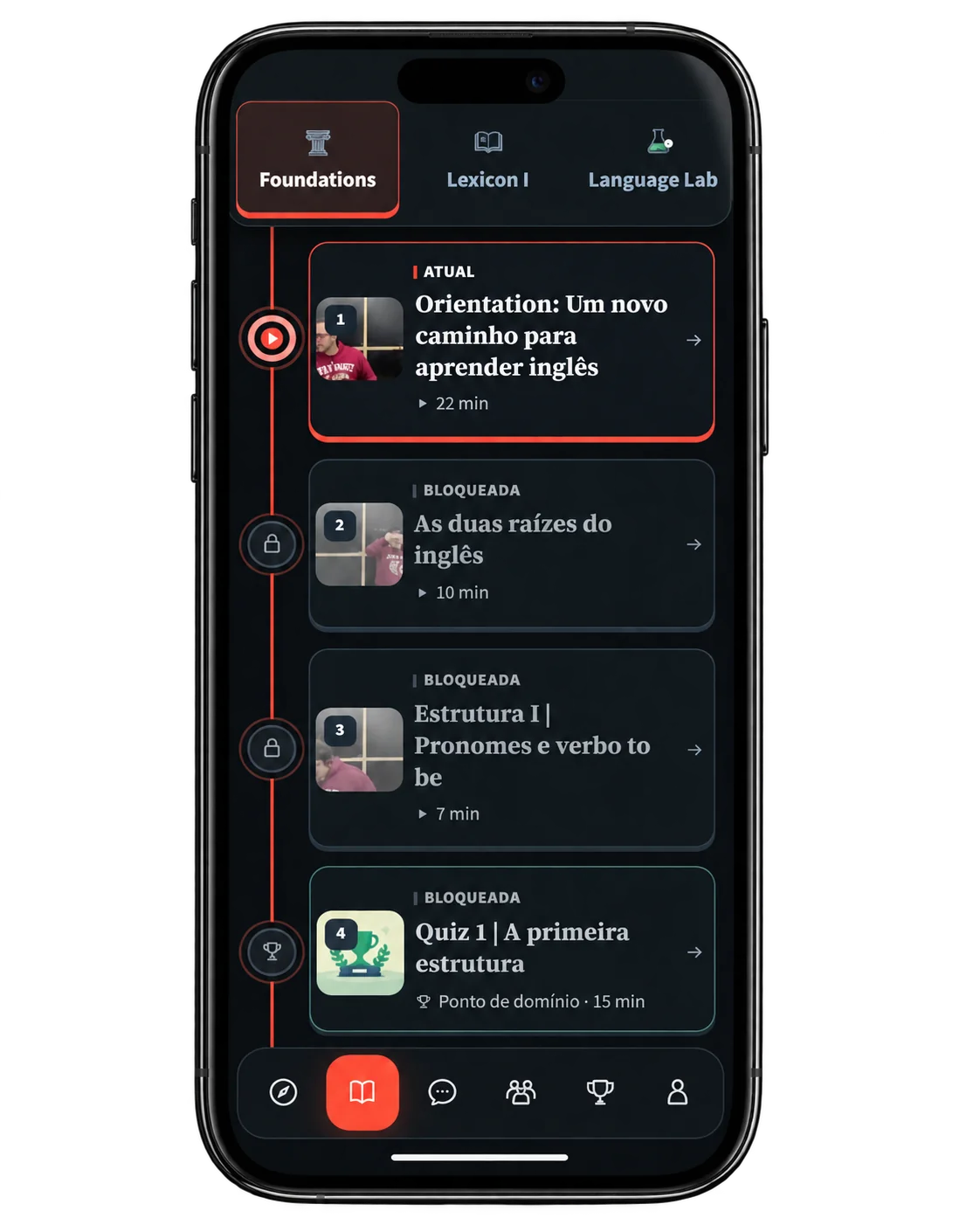 Aulas organizadas por etapa de aprendizado