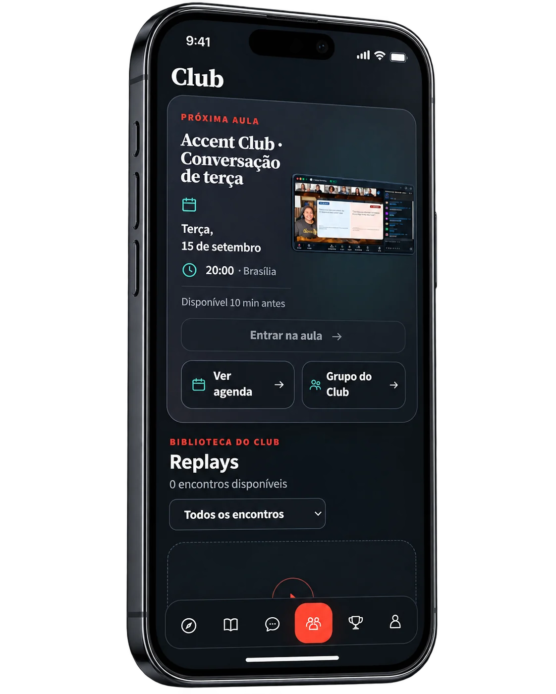 Accent Club: aulas de conversação ao vivo