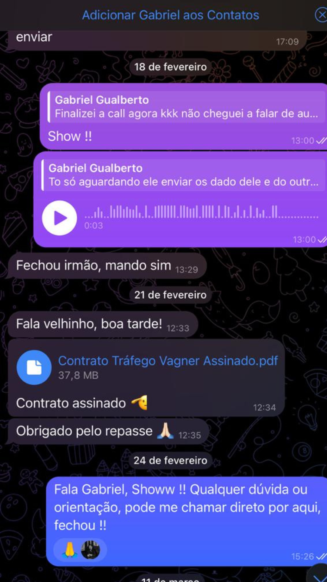 Contrato aluno