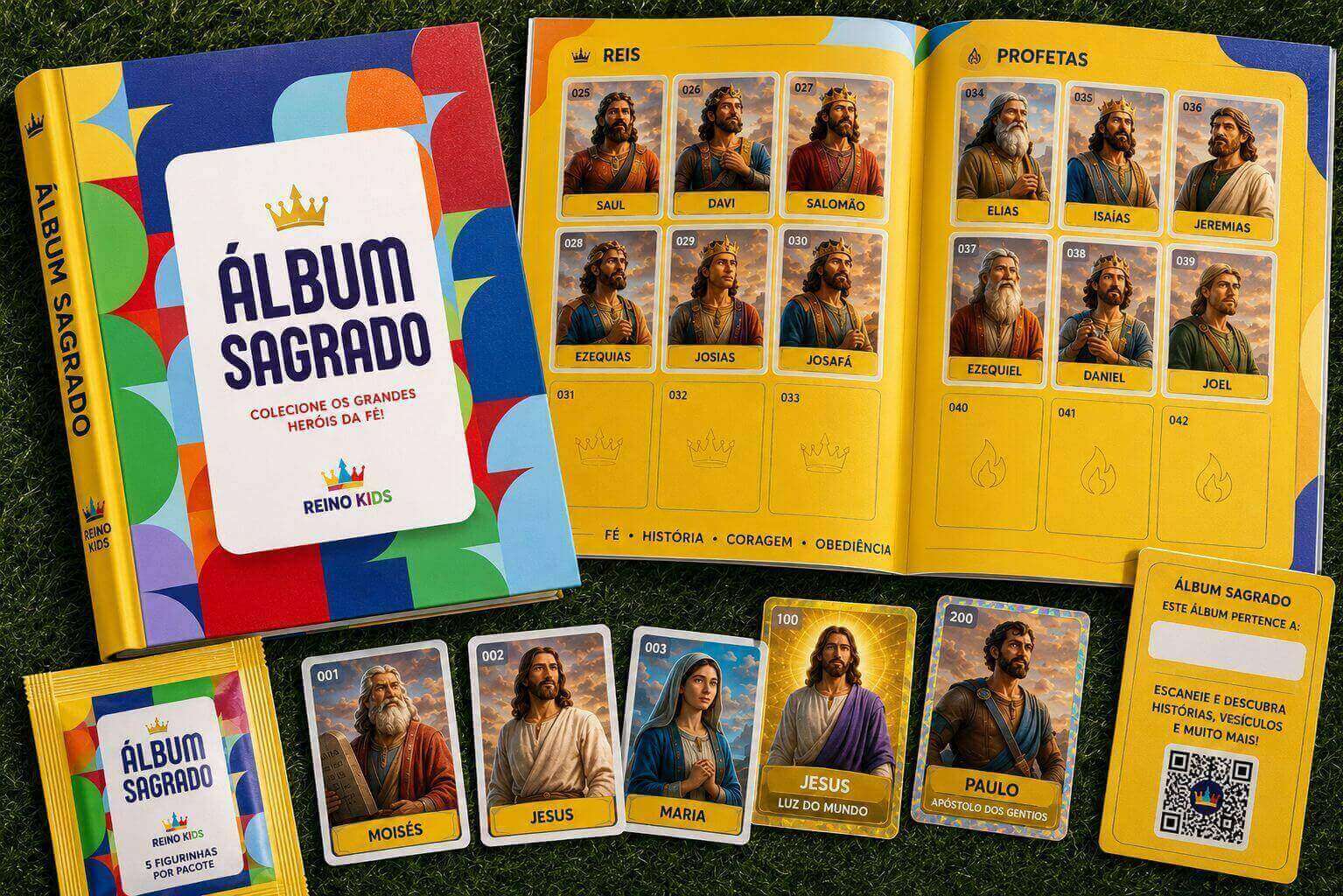 Álbum da Bíblia - Mockup com figurinhas