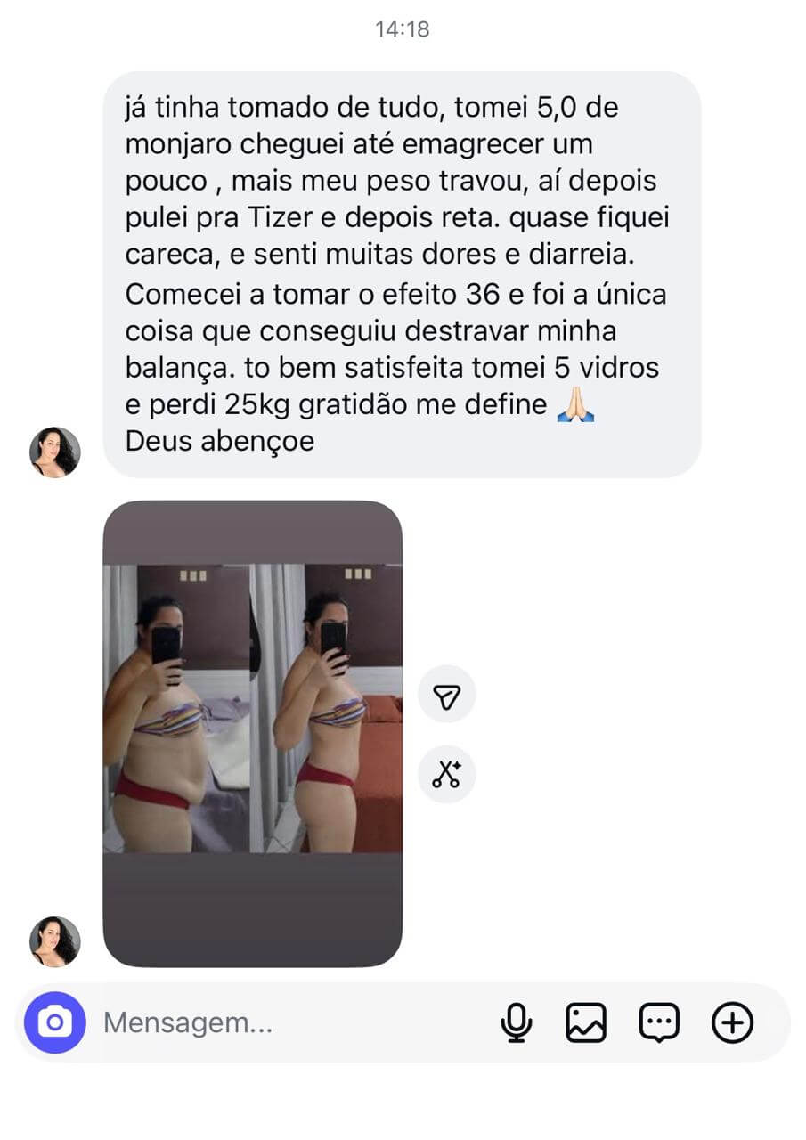 Cliente enviou fotos do resultado com o Efeito 36
