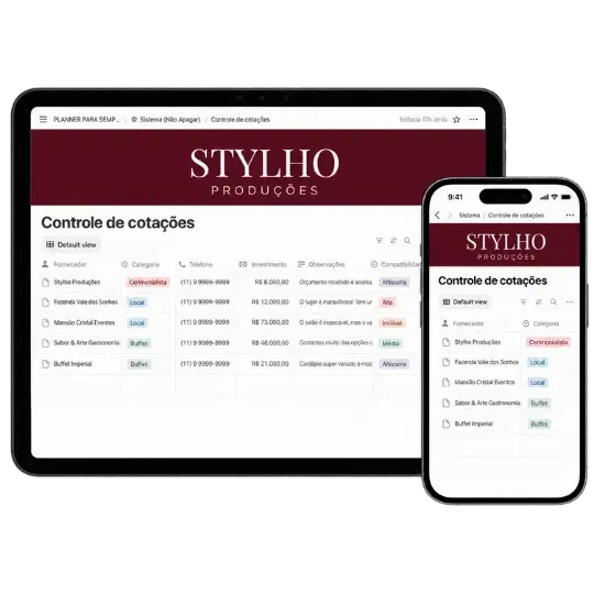 Mockup: Controle de cotações