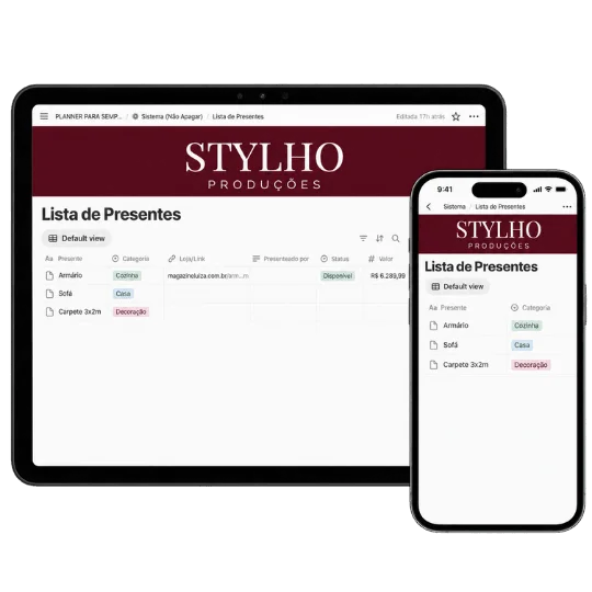 Mockup: Lista de Presentes