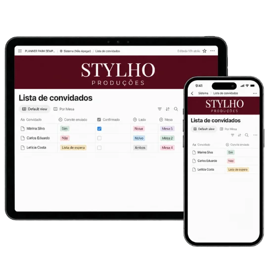 Mockup: Lista de convidados