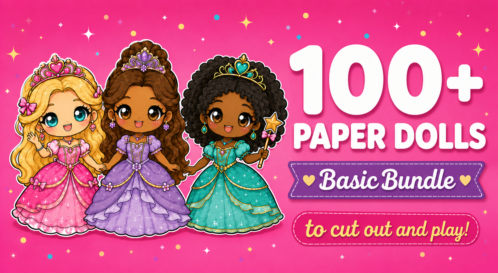 100+ Printable Paper Dolls - Basic Bundle