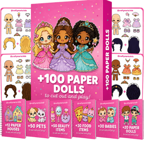 Mockup da Coleção +100 Bonecas de Papel