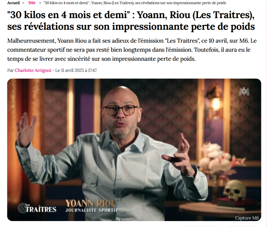 Yoann Riou parcours minceur