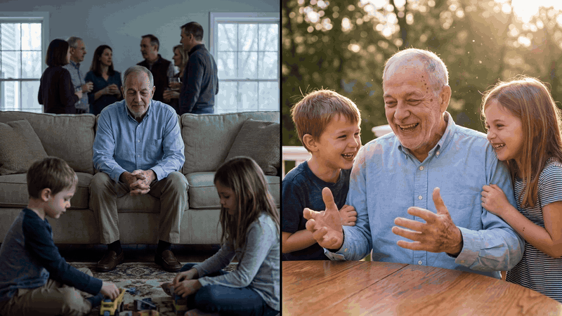Back at the table with grandchildren
