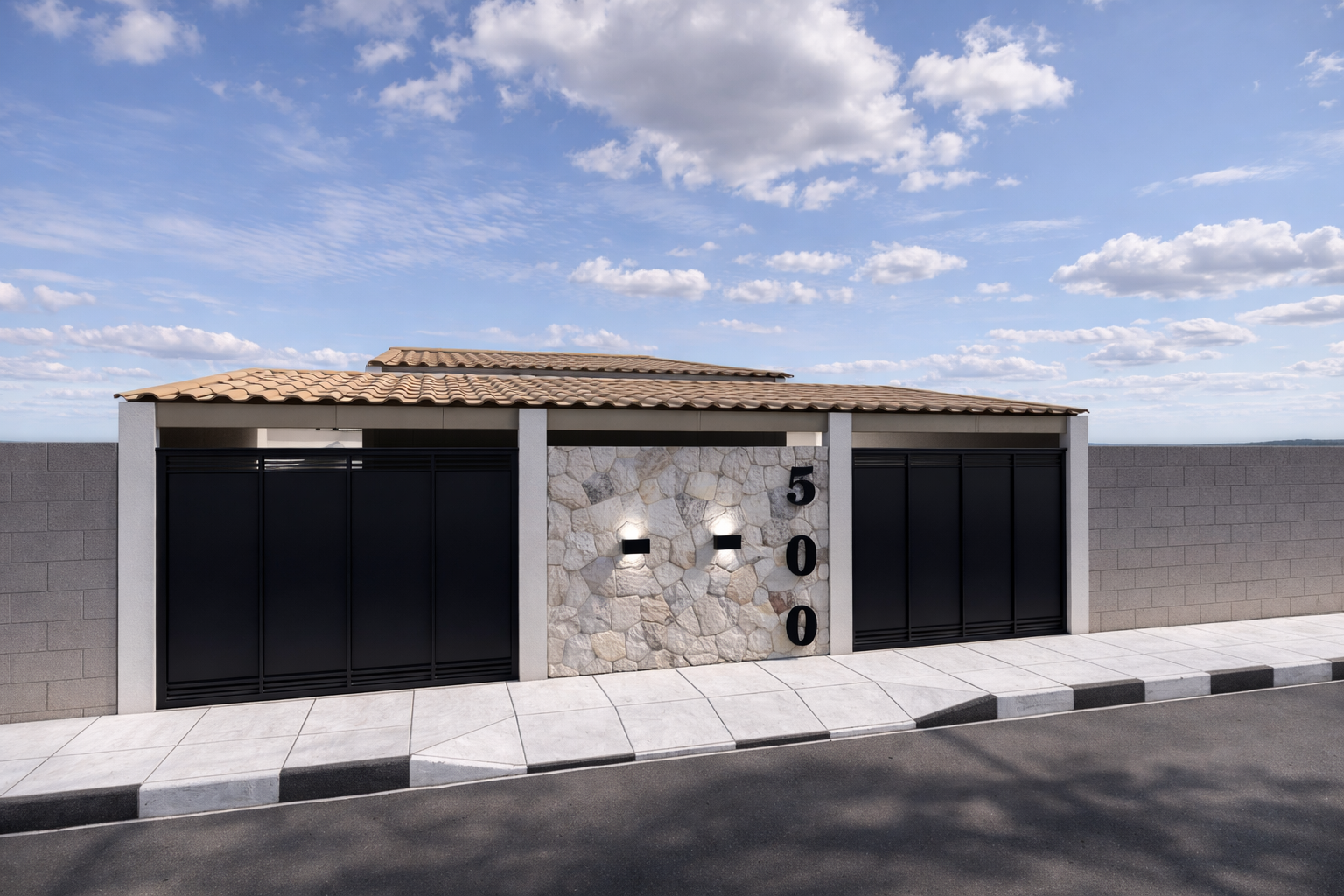 Fachada 3D alto padrão