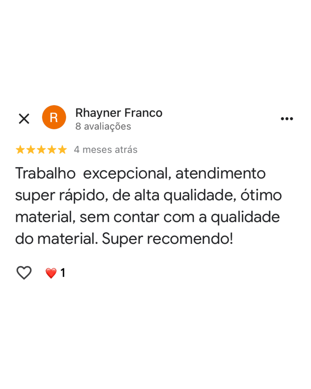 Avaliação Google 5
