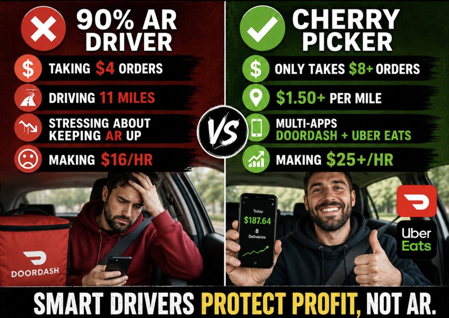 90% AR Driver vs Cherry Picker — Smart Drivers Protect Profit, Not AR