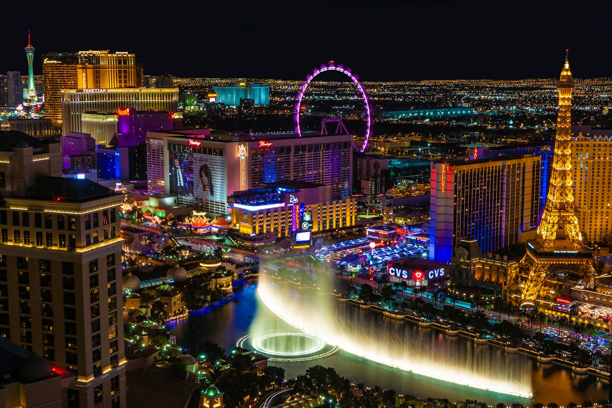Las Vegas lit up at night