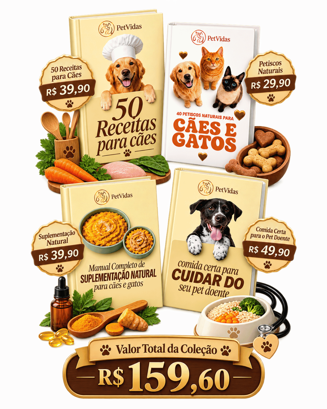 Combo Completo PetVidas com os quatro materiais digitais da coleção