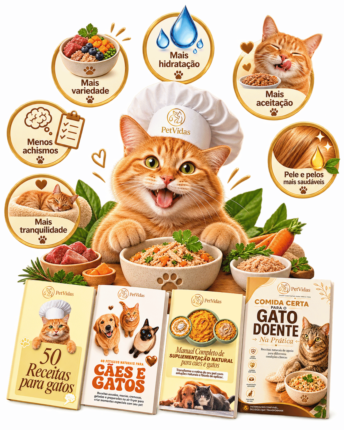 Benefícios do Combo PetVidas para gatos: variedade, hidratação, aceitação e mais tranquilidade