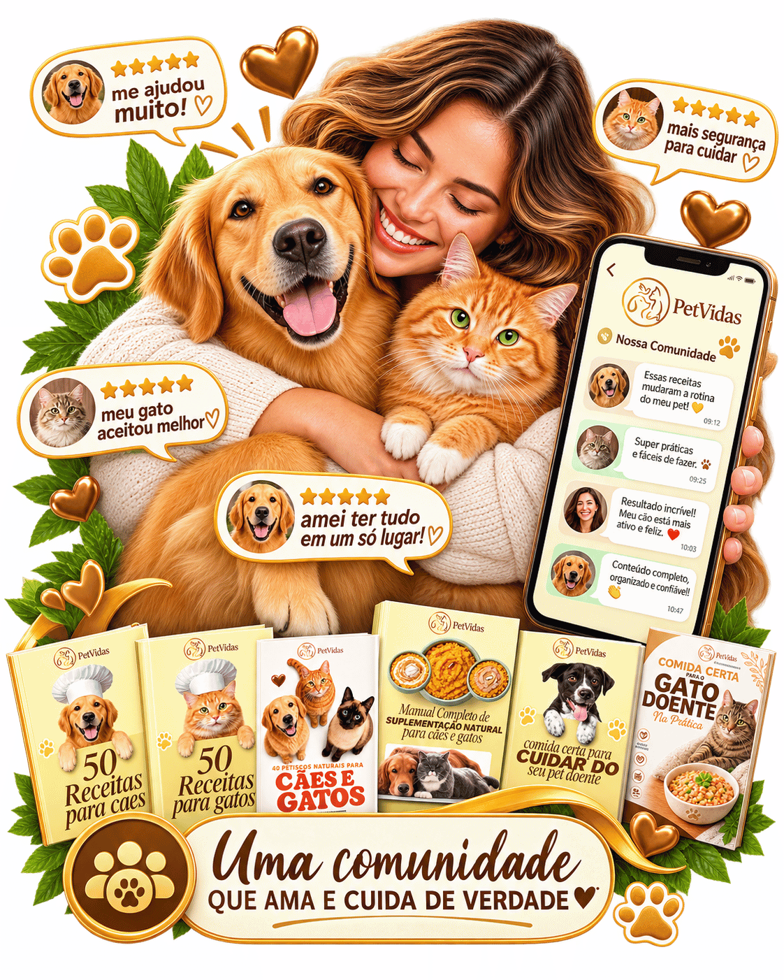Comunidade PetVidas com tutores de cães e gatos