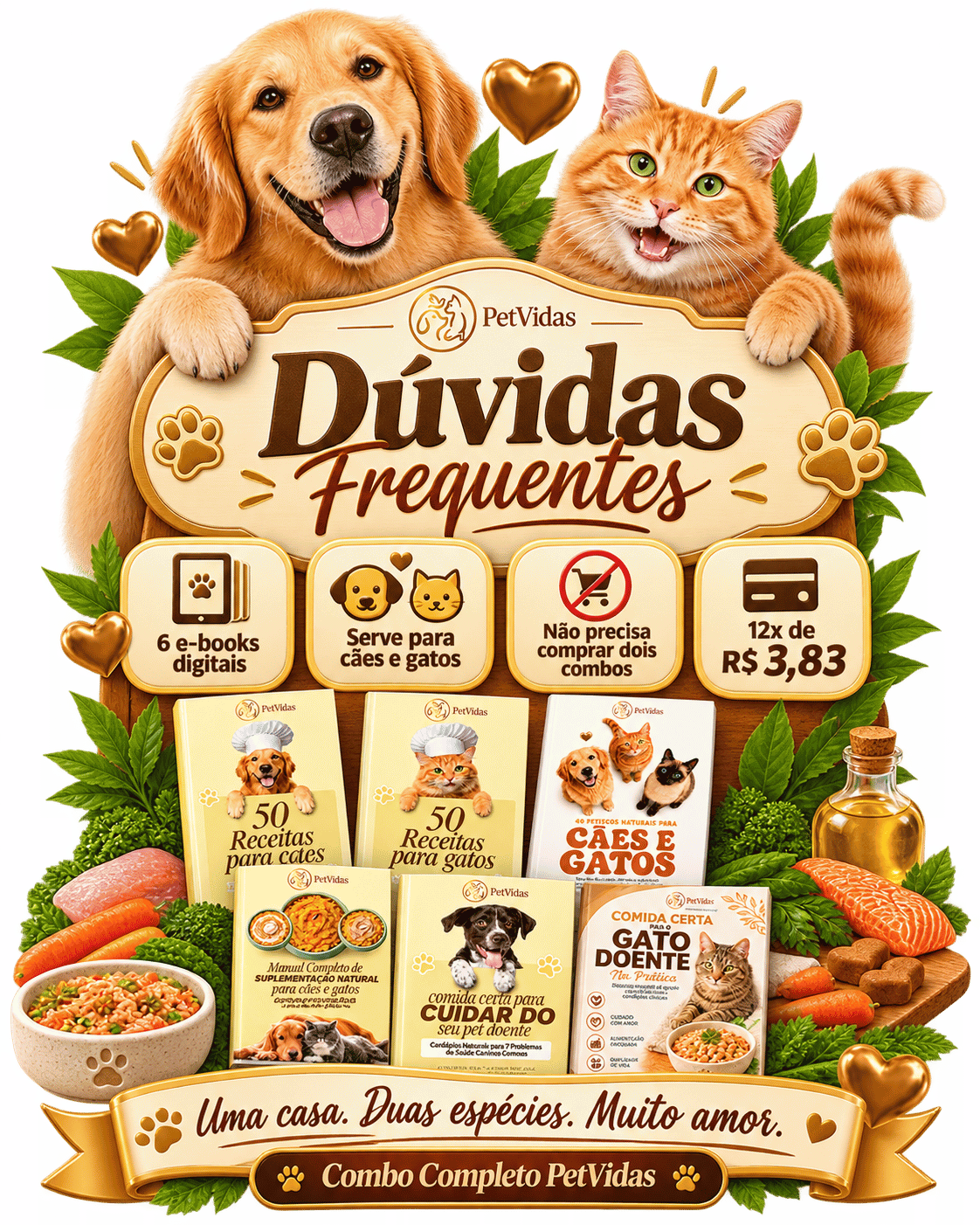 Dúvidas frequentes do Combo Completo PetVidas para cães e gatos
