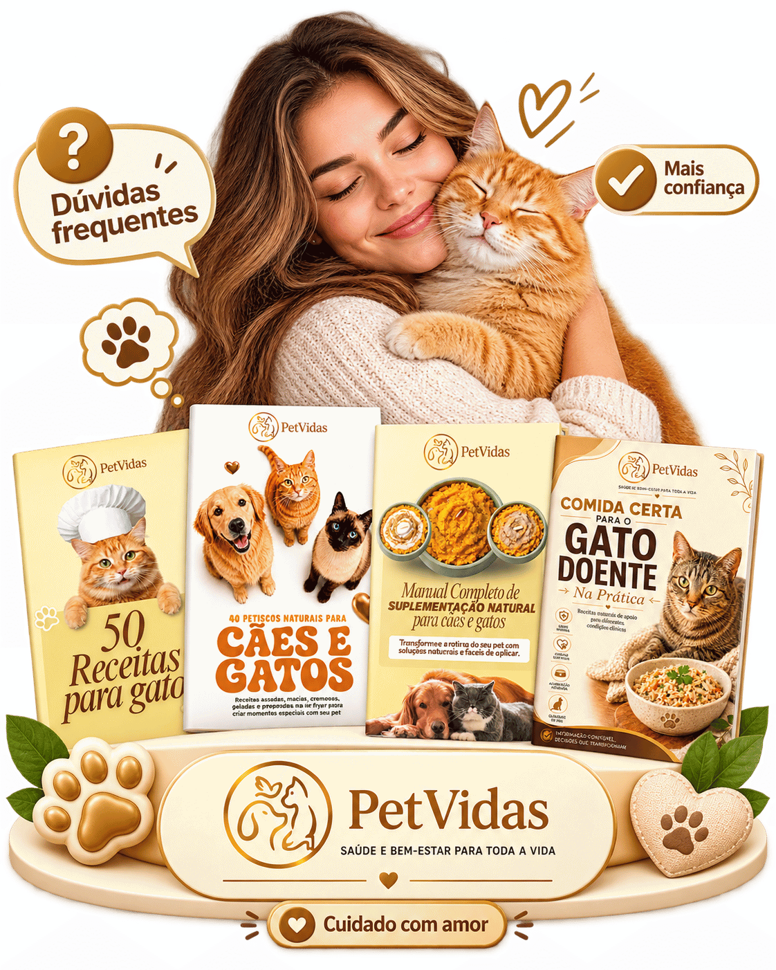 Dúvidas frequentes sobre o Combo Completo PetVidas para Gatos